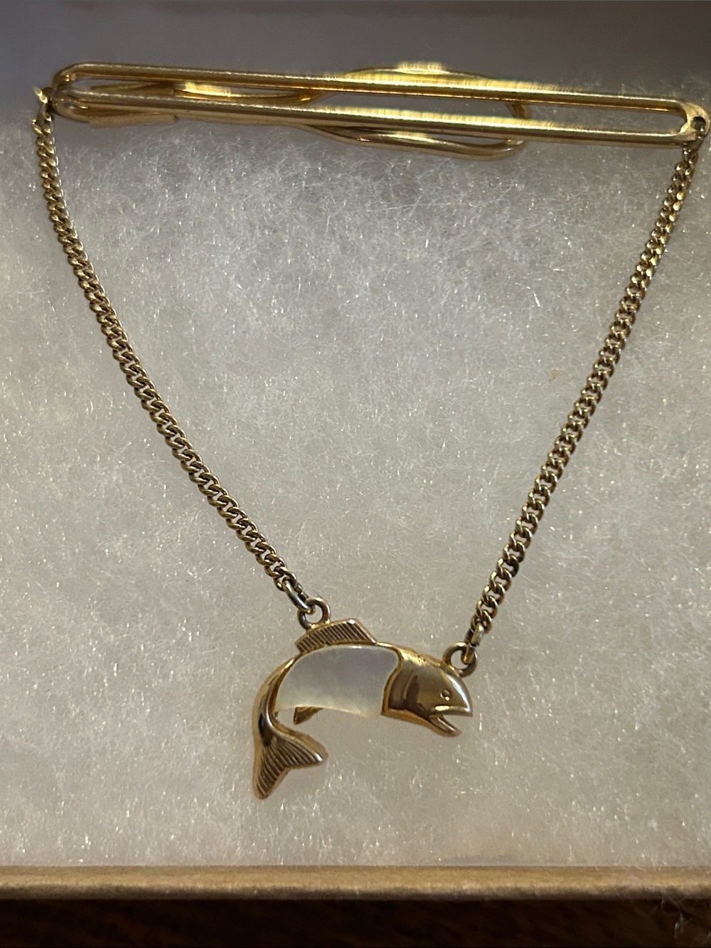 SWANK Gold Tone Fish Tie Clip